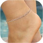 925 Sterling Silver Unisex Figaro Anklet Gift For Both Men Women Bracelet Anklet Dual-use Neutral Style